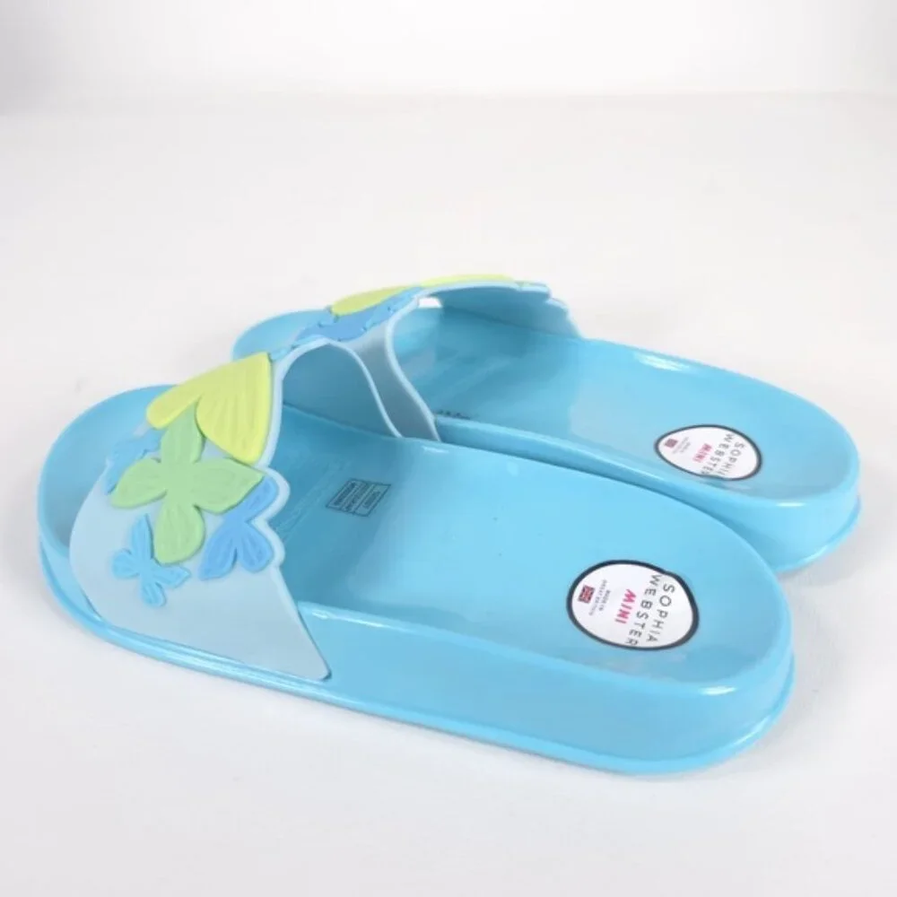 NWB SOPHIA WEBSTER Mini Kid Girl Blue Butterfly Jelly Slide Sandal 31‎ EU/13 UK